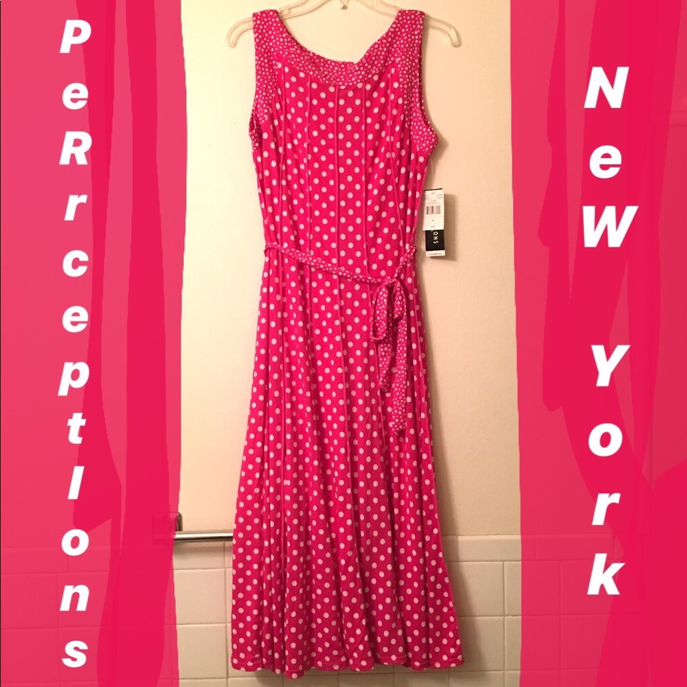 Pink Polka Dot Dress by Perceptions New York